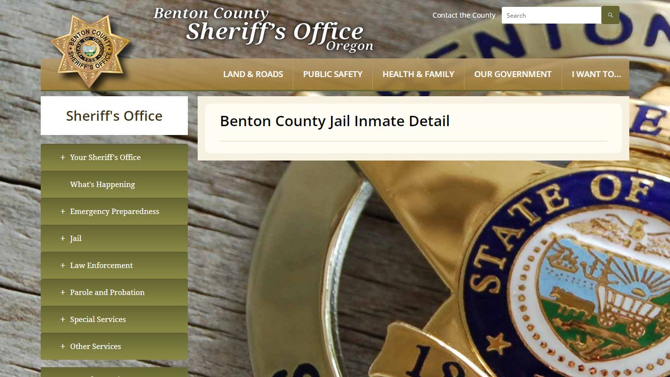 Benton County Jail Inmate Detail | Benton County Oregon