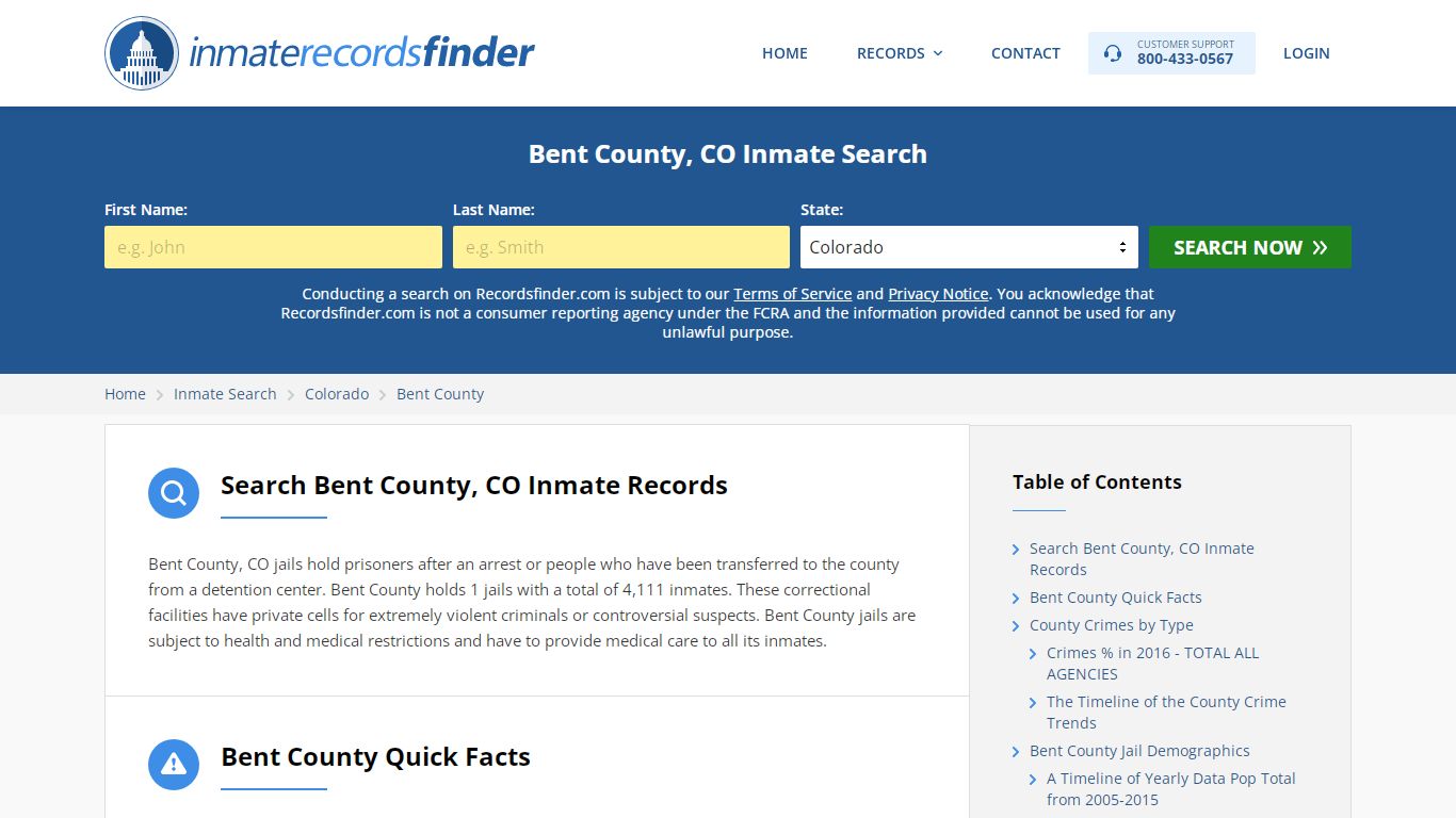 Bent County, CO Inmate Lookup & Jail Records Online