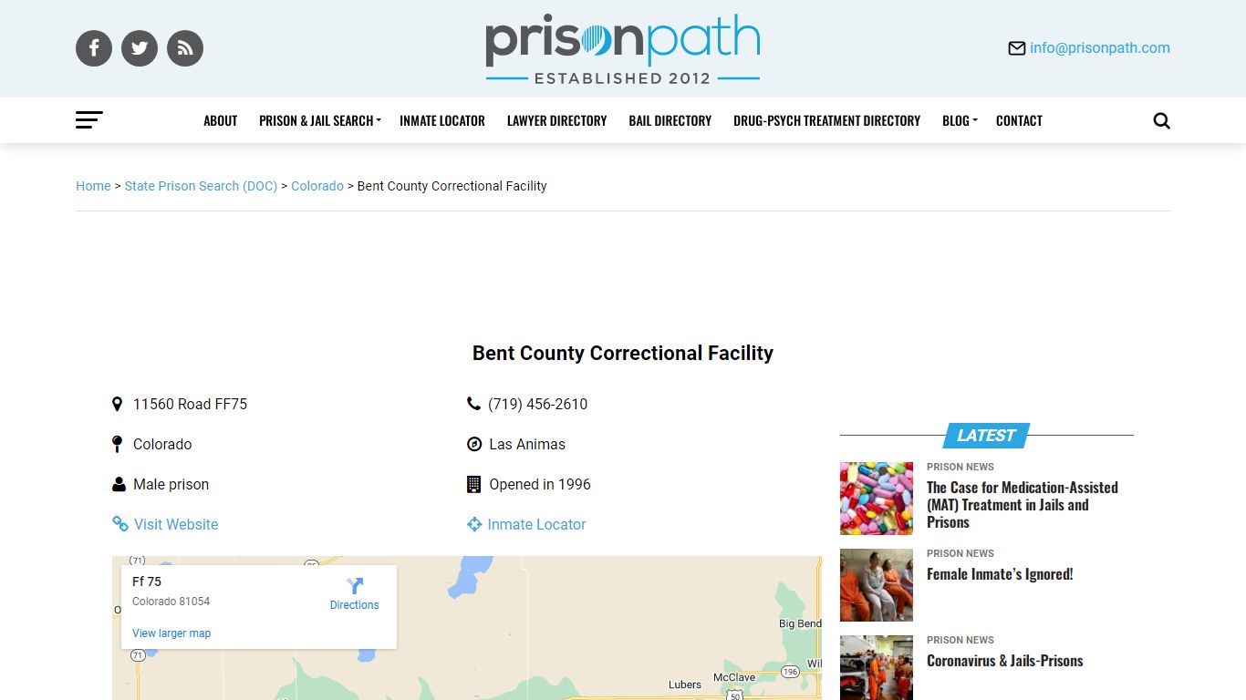 Bent County Correctional Facility - Prison Inmate Search ...